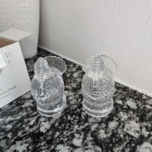 Vintage Godinger turkey  salt and pepper‎ shakers 24%lead crystal set